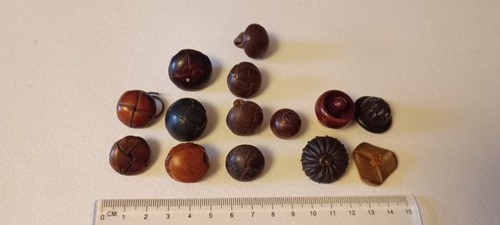 Vintage buttons brown - vintage,