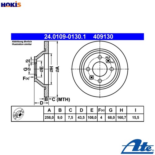 Brake disc 0109 0130 - 2x,