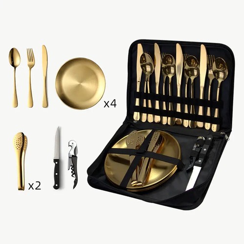 Piece gold cutlery dinner - piece,