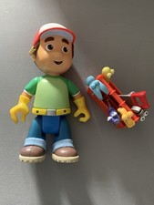 2007 Mattel 10" HANDY MANNY Talking Fix It Doll +6 Tools & Toolbox Untested Read