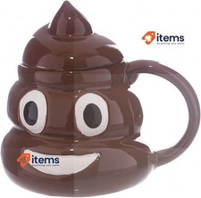 Caribou Living Emoji Poo Poop Novelty Funny Ceramic Mug Cup 450ml Brown – 450 ML