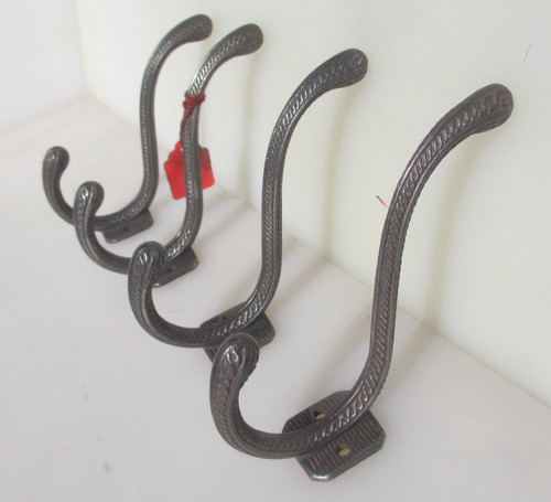Large vintage iron coat hooks - large,