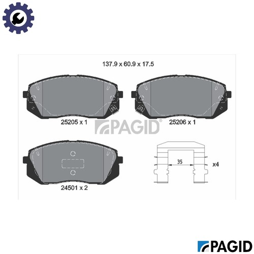 Brake pad set disc - set,