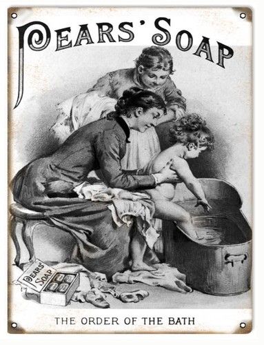 Vintage pears soap metal - soap, sign
