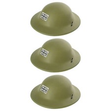 GREEN ARMY HELMET PLASTIC HAT WW2 SOLDIERS VE DAY ADULTS CHILDS FANCY DRESSS LOT