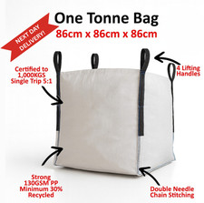 One Tonne FIBC Bulk Builders Garden Sack with Lifting Loops