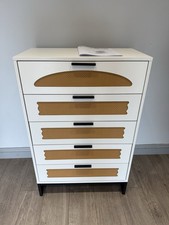 White & Natural Woven Rattan