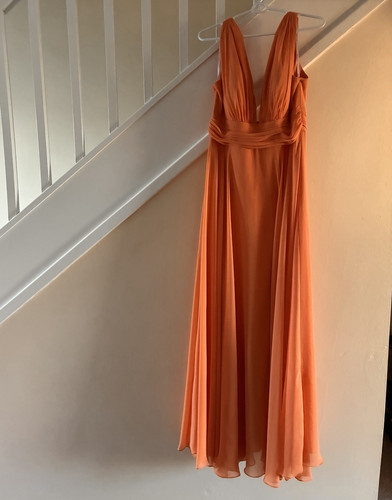 Orange chiffon sleeveless - orange,