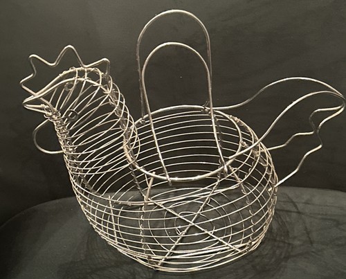 Vintage metal wire hen - vintage, egg