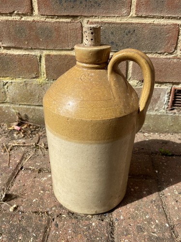 Vintage earthenware flagon - earthenware,