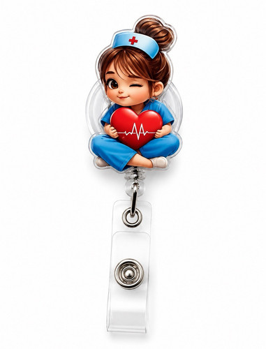 Retractable nurse badge reel - nurse,