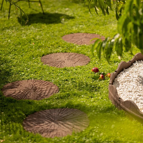 Garden stepping stones cracked - garden,