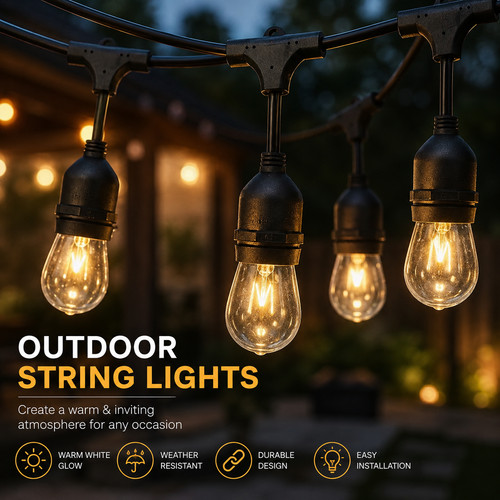 48ft festoon string lights - 48ft,