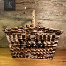 F&M Large HUNTSMAN wicker picnic hamper basket. 