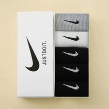 Nike Socks Mid-Tub Cotton Socks Men/Women Boxed-5 Pairs Pack