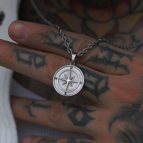 Compass north star necklace - north,