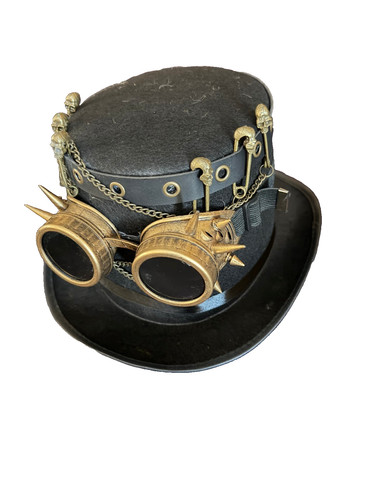 Black felt steampunk top hat - black,
