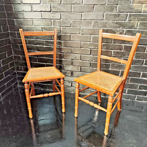 Pair antique wooden dining - antique,