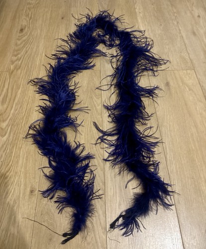 Navy blue ostrich feather - blue, boa