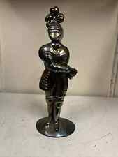 Rare Shape  Vintage Knight Metal  Old Fireplace Fire Companion Set Fireside