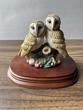 The Leonardo Collection Nature Studies 1995 Two Owls On Wooden Base 