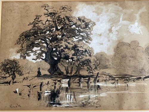 Watercolour 1826 oak - watercolour, tree