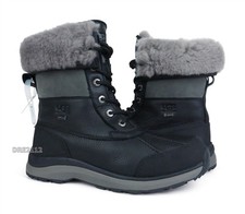UGG Adirondack III Black Leather Fur Boots Womens Size 6.5 *NEW*
