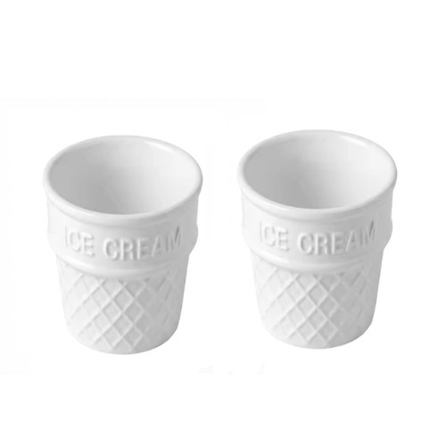 2pcs ceramic ice cream cups - 2pcs,