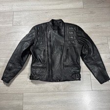 Belstaff Men’s Leather Motorcycle Jacket Black Size EU 58 UK 48 3XL VGC