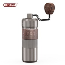 HiBREW G4B Manual Coffee Grinder,Portable Aluminum Burr Mill,Visual Bean Storage