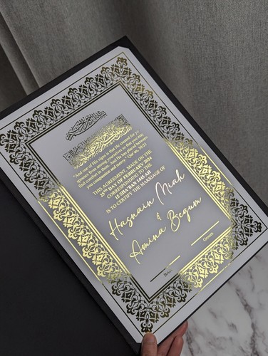 Nikkah certificate gold - a4,