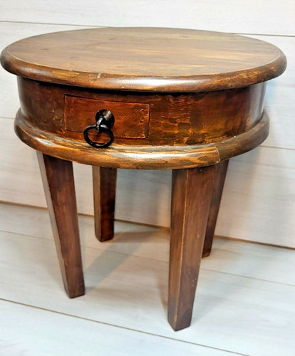 Rustic solid wood round - wood, side
