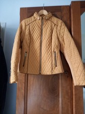 Lovely Per Una Ochre Quilted Jacket Size 14 Excellent Condition