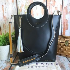 TED BAKER Tote Bag NEW! Large STINGER Crossbody Grab Work Black Leather RRP $319