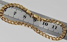9ct Gold & Silver Children's Girls / Boys Solid Curb Bracelet - 6 inch
