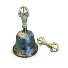 Tibetan Buddhist Temple Large Bell Dorjee Singing Bowl Meditation Vajra Gong UK