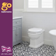 Victorian Style Rimless Back to Wall Antibacterial Traditional WC Toilet Sadie