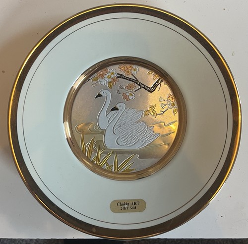 Vintage chokin art 24kt gold - vintage,