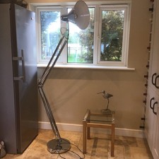 Large Vintage Chrome Adjustable Anglepoise Floor Lamp Giant Modern