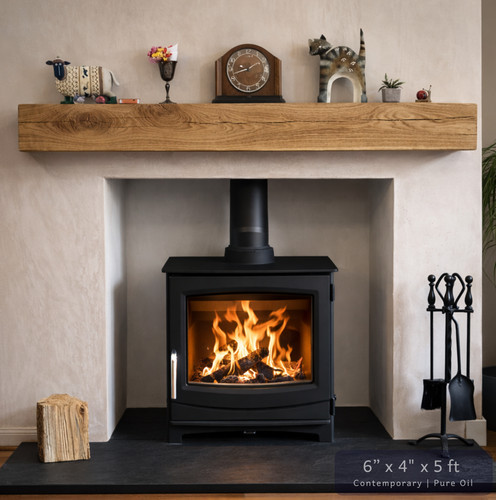Solid oak beam fireplace - solid,