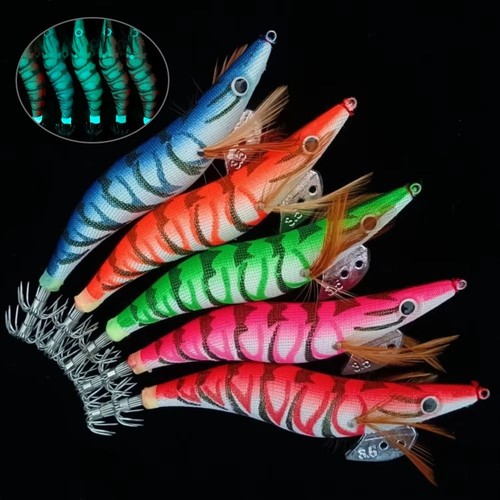 5pcs luminous shrimp lures - shrimp,
