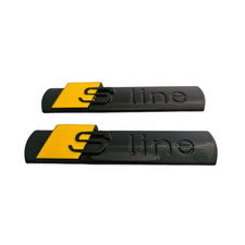 2pcs Yellow Audi S Line Badge