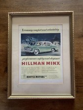 Framed Hillman Minx Advert