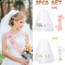 BRIDE TO BE Veil On Comb Tiara