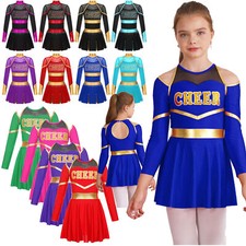 UK Girls Cheerleading Uniform Dress Cheer Leader Cosplay Outfits Dress up Party
