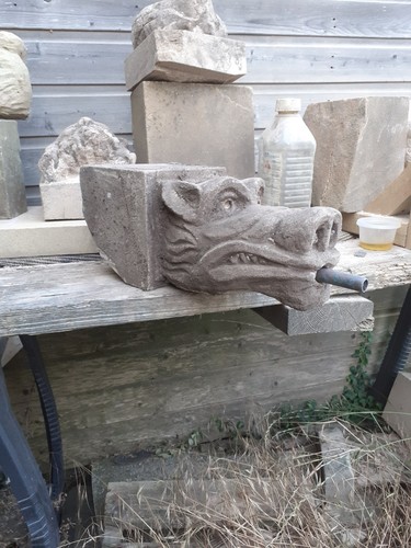 Old stone gargoyle - old,