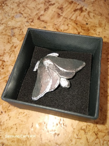 Moth pewter badge british - pewter,