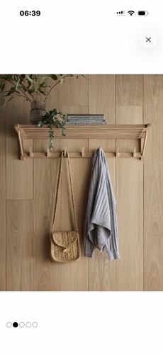 Solid oak mounted coat - oak,