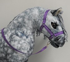 Handmade Lemieux plush toy horse head collar lead rope halter choice of colours