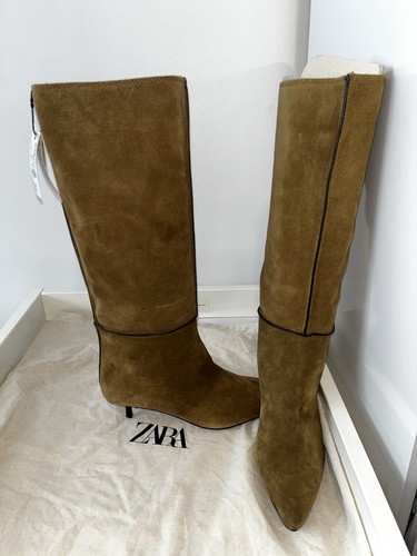 Zara real leather kitten heel